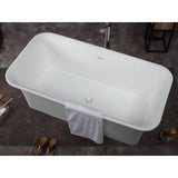 ALFI AB9942 67" White Rectangular Solid Surface Smooth Resin Soaking Bathtub