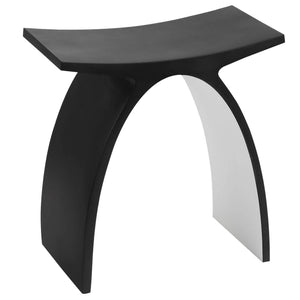 ALFI Brand ABST77BM Black Matte Arched Solid Surface Resin Bathroom/Shower Stool