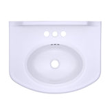 TOTO LPT642.4#01 Dartmouth Rectangular Pedestal Bathroom Sink with Arched Front for 4" Center Faucets, Cotton White