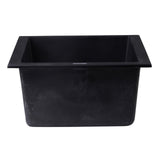 ALFI AB1720UM-BLA Black 17" Undermount Rectangular Granite Composite Prep Sink