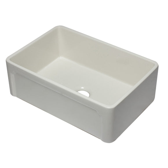 ALFI AB3020SB-B 30 inch Biscuit Reversible Single Fireclay Farmhouse Sink