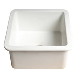 ALFI Brand ABF1818S-W White Square 18" x 18" Undermount/Drop in Fireclay Prep Sink