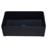 ALFI AB3320SB-BM 33 inch Black Reversible Single Fireclay Farmhouse Kitchen Sink