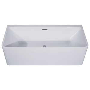 ALFI AB8858 59 inch White Rectangular Acrylic Free Standing Soaking Bathtub