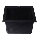 ALFI AB1720DI-BLA Black 17" Drop-In Rectangular Granite Composite Prep Sink