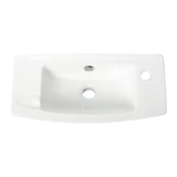 ALFI Brand ABC115 White 20" Small Wall Mounted Ceramic Sink with Faucet Hole