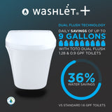 TOTO CWT4263074CMFG#MS Washlet+ AP Wall-Hung Toilet and Washlet C2 and DuoFit In-Wall Tank System