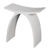 ALFI Brand ABST77 Arched White Matte Solid Surface Resin Bathroom/Shower Stool