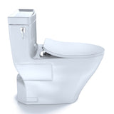 TOTO MS626234CEFG#01 Aimes One-Piece Elongated 1.28 GPF Toilet with CeFiONtect and SoftClose Seat, WASHLET+ Ready, Cotton White