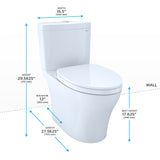 TOTO MS446124CEMFGN#12 Aquia IV Two-Piece Dual Flush Toilet, WASHLET+ Ready, Sedona Beige