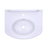 TOTO LPT642#01 Dartmouth Rectangular Pedestal Bathroom Sink with Arched Front for Single Hole Faucets, Cotton White