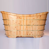 ALFI Brand AB1105 63" Free Standing Cedar Wooden Bathtub