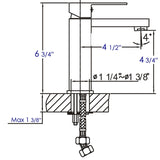 ALFI Brand AB1229-PC Polished Chrome Square Single Lever Bathroom Faucet