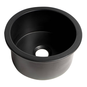 ALFI Brand ABF1818R-BM Black Matte Round 18" x 18" Undermount/Drop In Fireclay Prep Sink