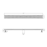 ALFI ABLD36D 36" Modern Stainless Steel Linear Shower Drain with Groove Lines