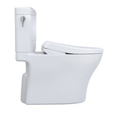 TOTO MW4364726CEMFGNA#01 WASHLET+ Aquia IV Cube Two-Piece Dual Flush Toilet with Auto Flush S7 Bidet Seat, Cotton White