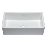 ALFI 33" White Smooth Apron Solid Thick Wall Fireclay Single Bowl Farm Sink