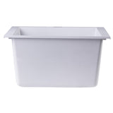 ALFI AB1720UM-W White 17" Undermount Rectangular Granite Composite Prep Sink