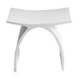 ALFI Brand ABST77 Arched White Matte Solid Surface Resin Bathroom/Shower Stool