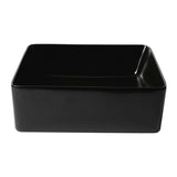 ALFI Brand ABC903-BM Black Matte 16" Modern Square Above-Mount Ceramic Sink