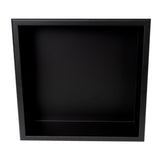 ALFI Brand 16" x 16" Black Matte Stainless Steel Square Single Shelf Bath Shower Niche