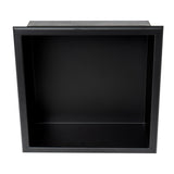 ALFI Brand 12" x 12" Black Matte Stainless Steel Square Single Shelf Bath Shower Niche