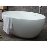 ALFI Brand AB9941 67" White Oval Solid Surface Smooth Resin Soaking Bathtub