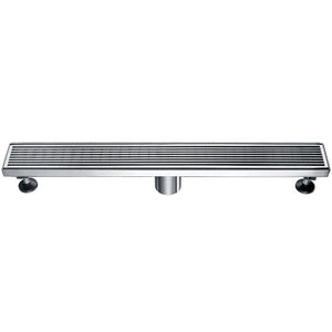 ALFI ABLD24D 24" Modern Stainless Steel Linear Shower Drain with Groove Lines