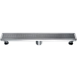 ALFI ABLD24D 24" Modern Stainless Steel Linear Shower Drain with Groove Lines