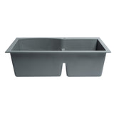 ALFI Brand AB3320DI-T Titanium 33" 2x Bowl Drop-in Granite Comp Kitchen Sink