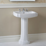 TOTO LPT972.8#01 Guinevere Rectangular Pedestal Bathroom Sink for 8" Center Faucets, Cotton White