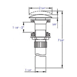 ALFI AB9055-BN Brushed Nickel Pop Up Drain for Bathroom Sink without Overflow