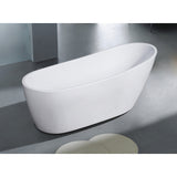 ALFI Brand AB8826 68 inch White Oval Acrylic Free Standing Soaking Bathtub