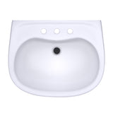 TOTO LHT242.8G#01 Prominence Oval Wall-Mount Bathroom Sink with Shroud for 8" Center Faucets, Cotton White