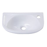 ALFI Brand AB102 Small White Wall Mounted Porcelain Bathroom Sink Basin