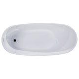 ALFI Brand AB8826 68 inch White Oval Acrylic Free Standing Soaking Bathtub