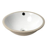 ALFI Brand ABC601 White Modern 17" Round Undermount Ceramic Sink