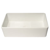 ALFI Brand ABF3318S 33" White Thin Wall Single Bowl Smooth Apron Fireclay Kitchen Farm Sink