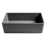 ALFI Brand ABF3318S-GM Gray Matte Smooth Apron 33" x 18" Single Bowl Fireclay Farm Sink