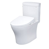 TOTO MW4364736CEMFGNA#01 WASHLET+ Aquia IV Cube Two-Piece Dual Flush Toilet with Auto Flush S7A Bidet Seat, Cotton White