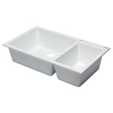 ALFI AB3319DI-W White 34" Double Bowl Drop in Granite Composite Kitchen Sink