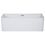 ALFI AB8858 59 inch White Rectangular Acrylic Free Standing Soaking Bathtub