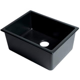 ALFI Brand AB2418UD-BM 24" Matte Black Undermount / Drop-in Fireclay Kitchen Sink