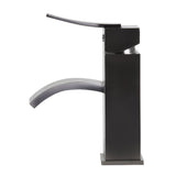 ALFI Brand AB1258-BN Brushed Nickel Square Body Curved Spout Bathroom Faucet