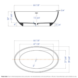 ALFI Brand AB9941 67" White Oval Solid Surface Smooth Resin Soaking Bathtub