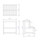 ALFI Brand AB4402 20" Double Wooden Stepping Stool Multi-Purpose Accessory