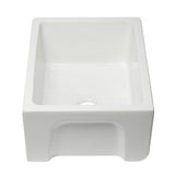 ALFI AB2418HS-W 24 inch White Smooth / Fluted Single Bowl Fireclay Farm Sink