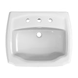 TOTO LPT972.8#01 Guinevere Rectangular Pedestal Bathroom Sink for 8" Center Faucets, Cotton White