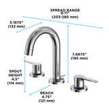 TOTO TLS01201U#CP LB Series Two Handle Widespread 1.2 GPM Bathroom Sink Faucet with Drain Assembly