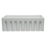 ALFI AB3018HS-W 30 inch White Smooth / Fluted Single Bowl Fireclay Farm Sink